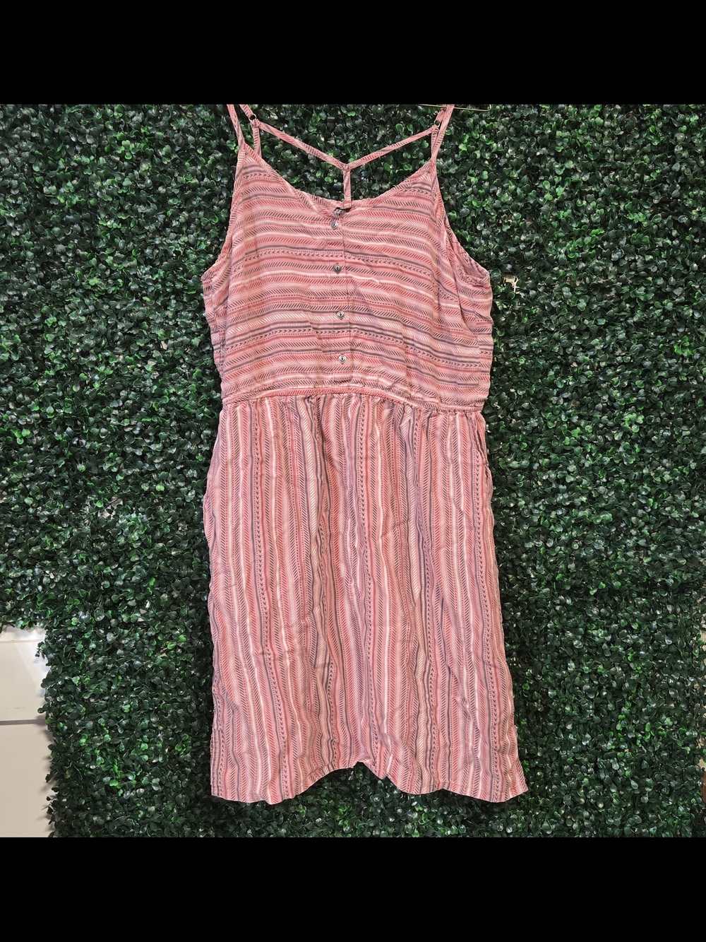 Kuhl Pink Striped Mini Dress with Button Front